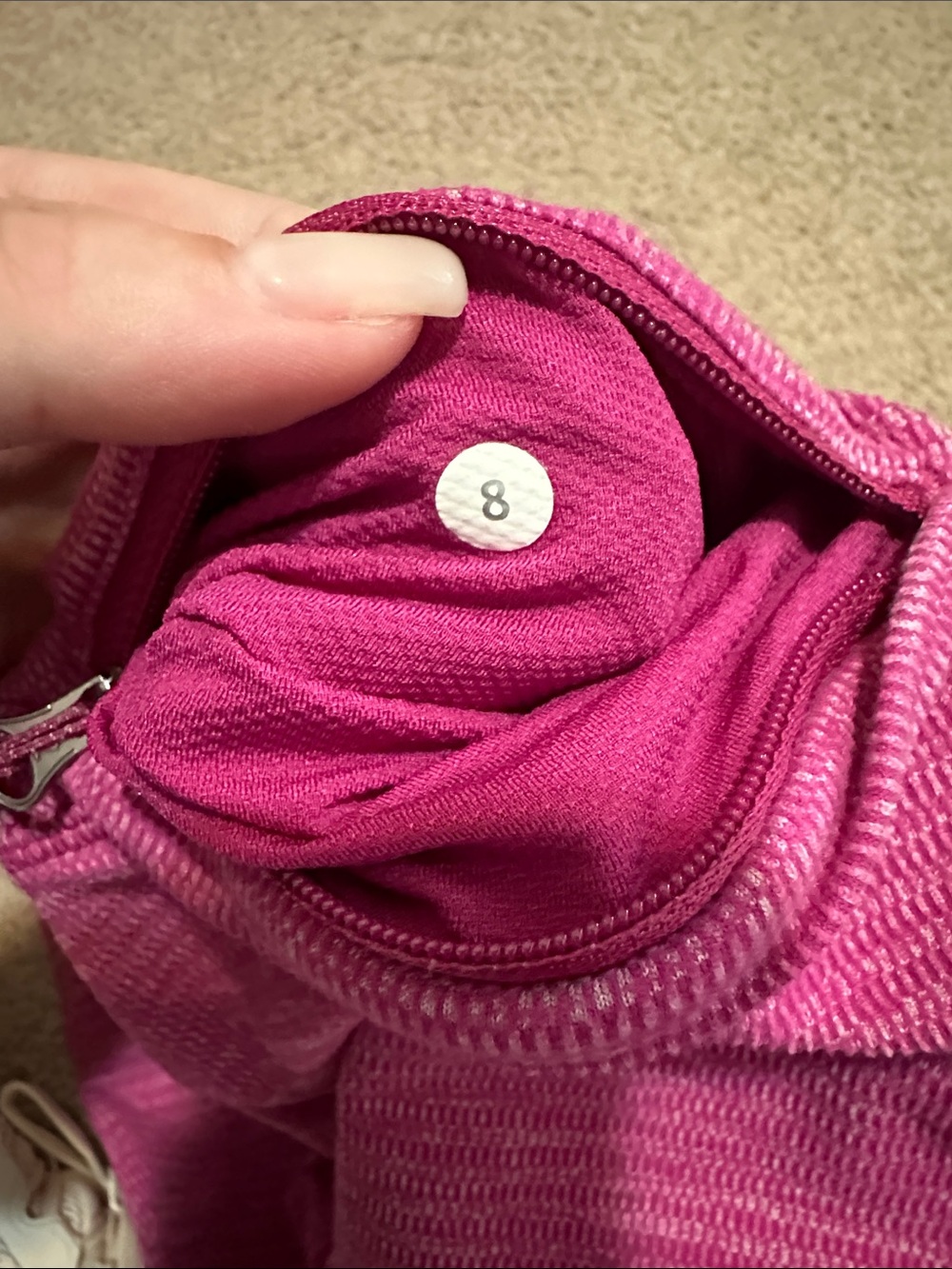 Lululemon Base Runner 1/2 Zip in Mini Check Pique Raspberry - Picture 4 of 5